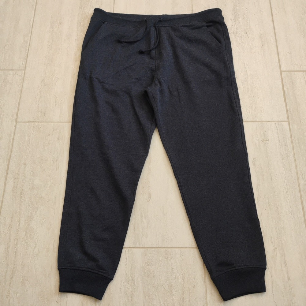 J.Crew Authentic Fleece Joggers Sweatpants Mens XL Navy Blue Drawstring Cuffed
